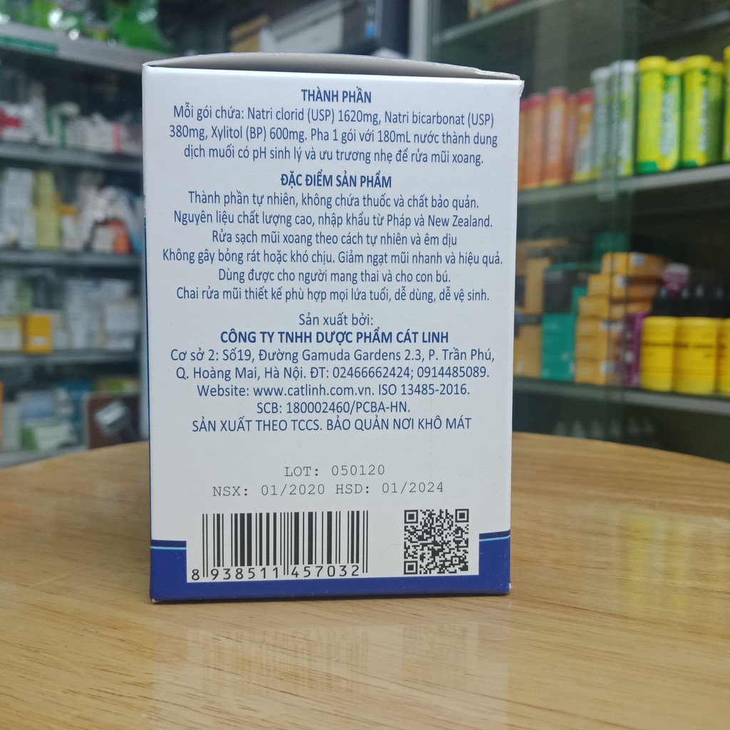 SINUFRESH CÁT LINH HỘP 50 GÓI MUỐI RỬA MŨI XOANG