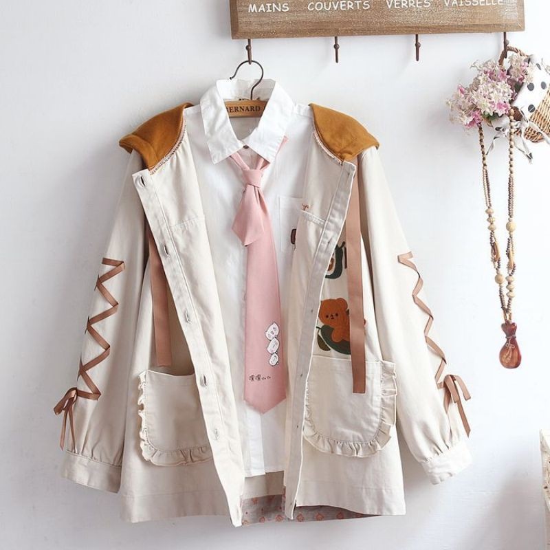 Áo khoác gấu xinh xắn ulzzang