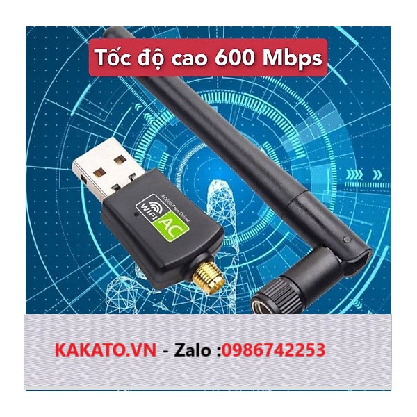 USB Wifi 600 Mbps 2.0 M. Bộ Bộ thu Wifi không dây Có Ăng Ten 5dBI