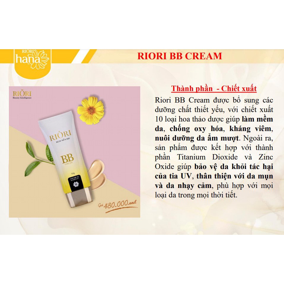 Kem Nền Che Phủ Khuyết Điểm RIORI BB CREAM 50g