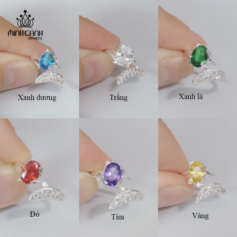 Nhẫn Bạc Hồ Ly Phong Thủy Đính Đá Đủ Màu - Minh Canh Jewelry