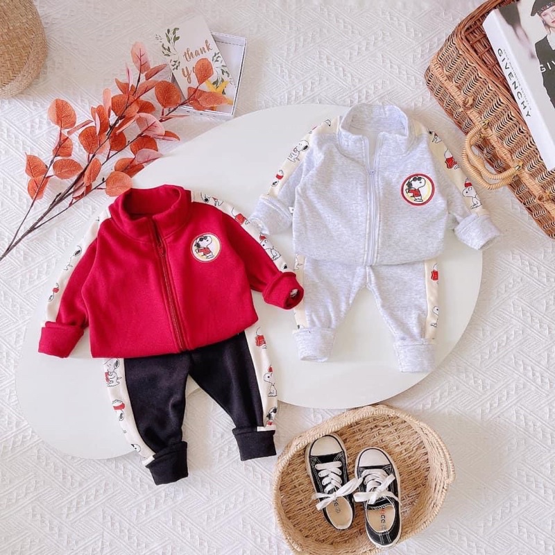 Bộ Nỉ Lông Kéo Khoá Cho Bé Trai Bé Gái
