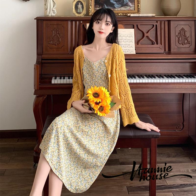 Đầm Nữ Hai Dây Cổ Chữ V In Hoa Thời Trang | BigBuy360 - bigbuy360.vn
