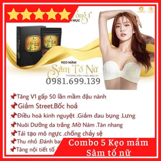 Combo 5 kẹo mầm sâm tố nữ plus x2 ⚡ loại tốt ⚡ kẹo mầm giúp tăng size vòng 1 nhanh hơn, tăng nội tiết tố nữ