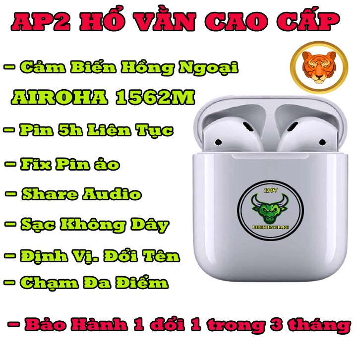 Tai Nghe Bluetooth Hổ vằn TWS 2 Louda 1562M Cao Cấp Nhất Hiện Nay - Pin 5 Giờ Nghe Liên Tục - Share Audio - Full Options