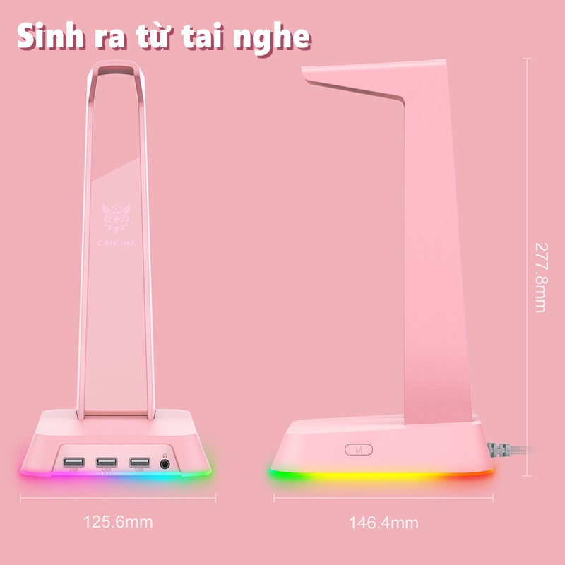 Giá đỡ tai nghe di động ONIKUMA ST-2 màu hồng có thể được sử dụng cho tai nghe