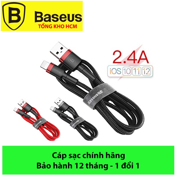Cáp Sạc Ba - Se - Us Cafule Sạc Nhanh 2.4A Dài 1M/2M(1.5A) Truyền Dữ Liệu, Cáp Sạc Dây Dù, Sạc Nhanh Ip - 7/8/X/Xs/Xsmax...87