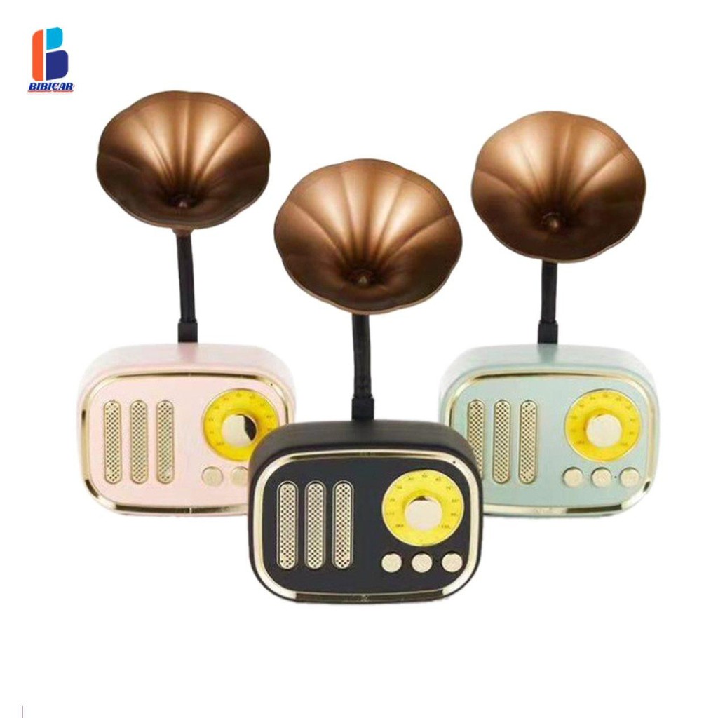 Loa bluetooth retro hình radio kèn trumpet, loa bluetooth mini retro