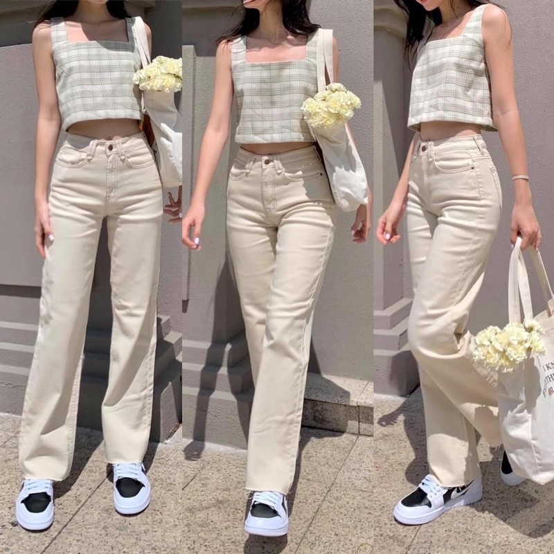 Quần Culottes - Quần Jeans Ống Rộng Dáng Dài XUẤT XỊN