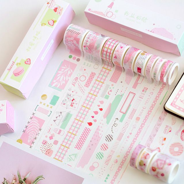 Set 10 cuộn băng dính trang trí washi tape