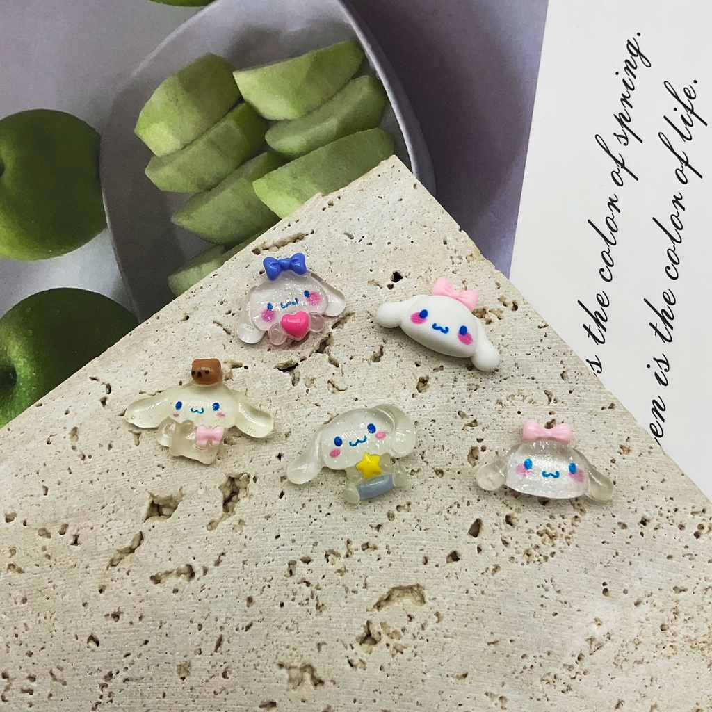 SANRIO Set 20 Phụ Kiện Trang Trí Móng Tay / Móng Tay / Điện Thoại Họa Tiết Hoạt Hình 3D Dễ Thương DIY