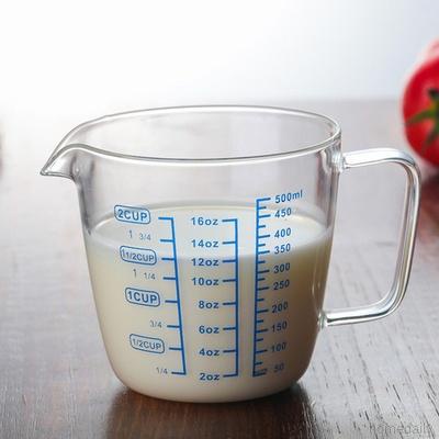 Cốc đong bằng thủy tinh trong suốt chịu nhiệt có thể dùng trong lò vi sóng