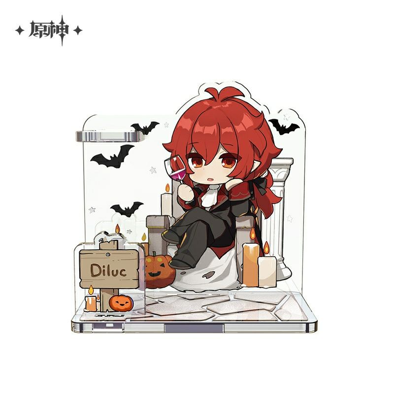 [có sẵn]  mô hình nhân vật standee acrylic genshin impact trick or treat chính hãng từ official shop