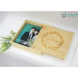 Hộp gỗ đựng Album cưới khổ 30x30cm TAN