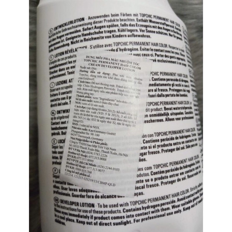 Oxy Trợ Nhuộm GoldWell 1000ml - Hàng Chuyên Dụng Salon Tóc