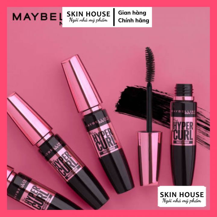 Mascara Maybelline New York Hyper Curl Waterproof Dài Mi và Cong Mi Chuốt Mi Đen Không Lem Không Trôi 9.2ml