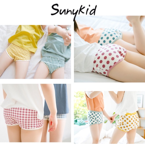 Quần lót bé gái combo 3 quần chíp trẻ em cotton chấm bi HCN009 Sunykid cho bé từ 2- 8 tuổi