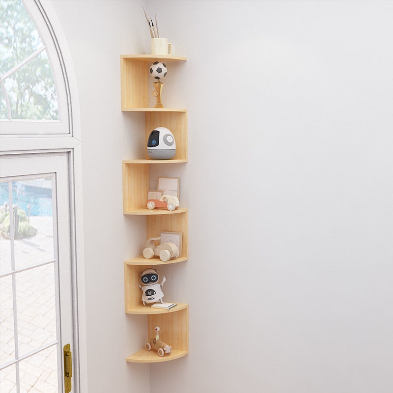 Kệ góc bằng gỗ nguyên miếng kệ sách giá đựng đồ Kệ góc phòng khách phòng ngủ góc phòng khách nhiều t