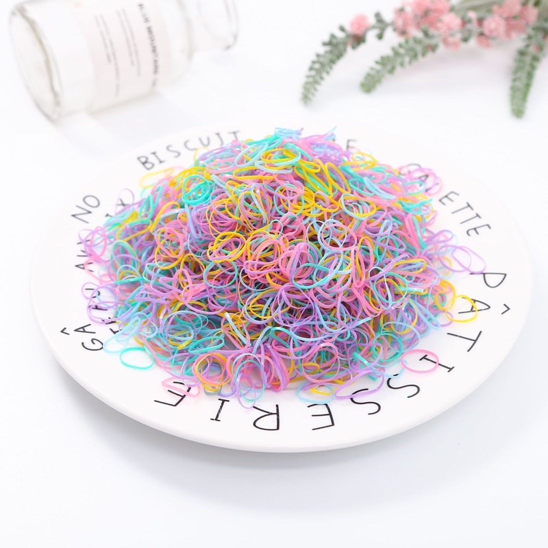 Hộp 500 dây chun nịt buộc tóc cho bé độ đàn hồi cao