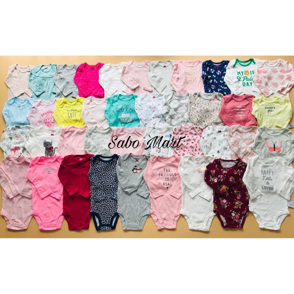 SET 5 BodySuit, Body Chip Dài Tay Xuất Dư Xịn Xò 100% Cotton Cho Bé trai/Bé gái