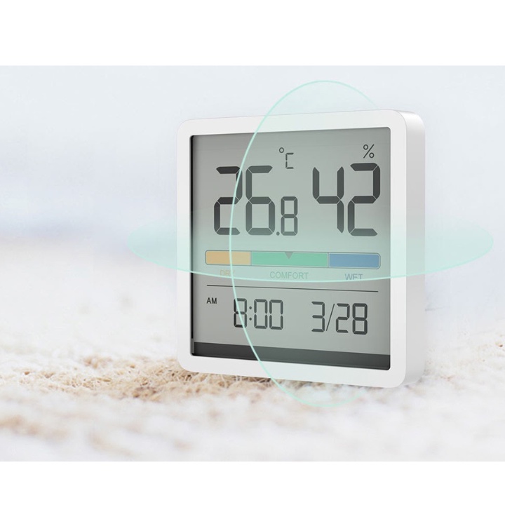 Đồng hồ mini tích hợp đo nhiệt độ và độ ẩm có cảnh báo không khí