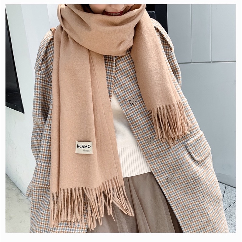 Khăn quàng cổ dành cho bạn gái, khăn đôi nam nữ mùa đông dầy dặn cao cấp mã K12 MC&MO