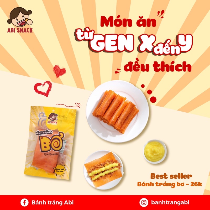  [ABI SNACK]{FREESHIP Trên 50K} BÁNH TRÁNG BƠ ABI