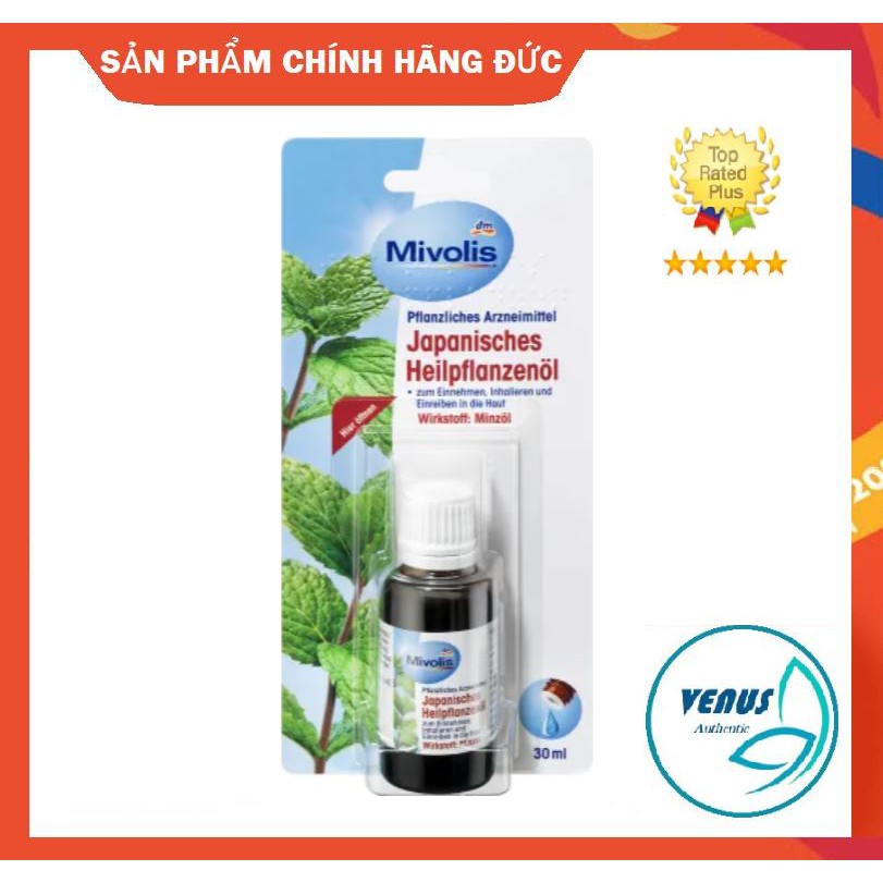 Tinh dầu Bạc Hà Mivolis Japanisches Heilpflanzenol 30ml nhiều công dụng chăm sóc và bảo vệ cơ thể - Hàng nội địa Đức