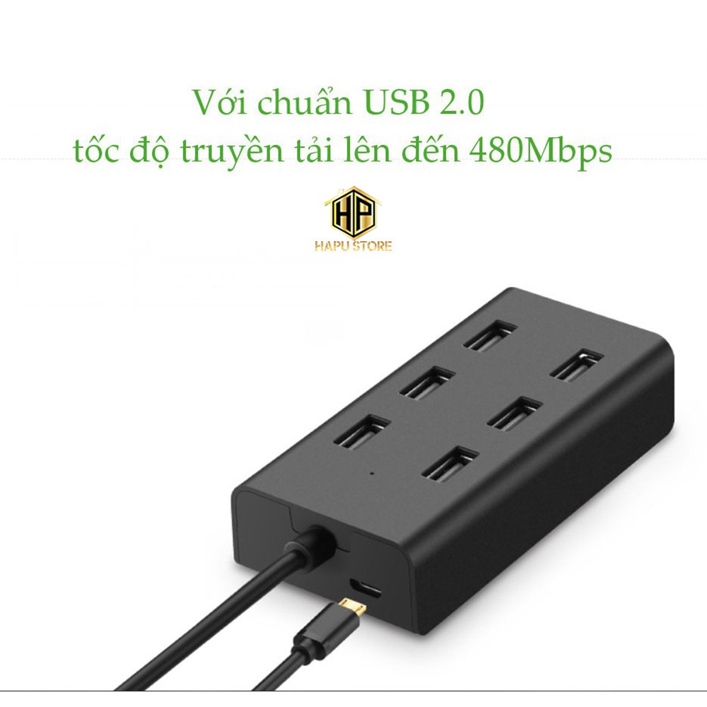 Hub USB 7 Cổng Ugreen 30374 chuẩn USB 2.0 cao cấp - Hapustore