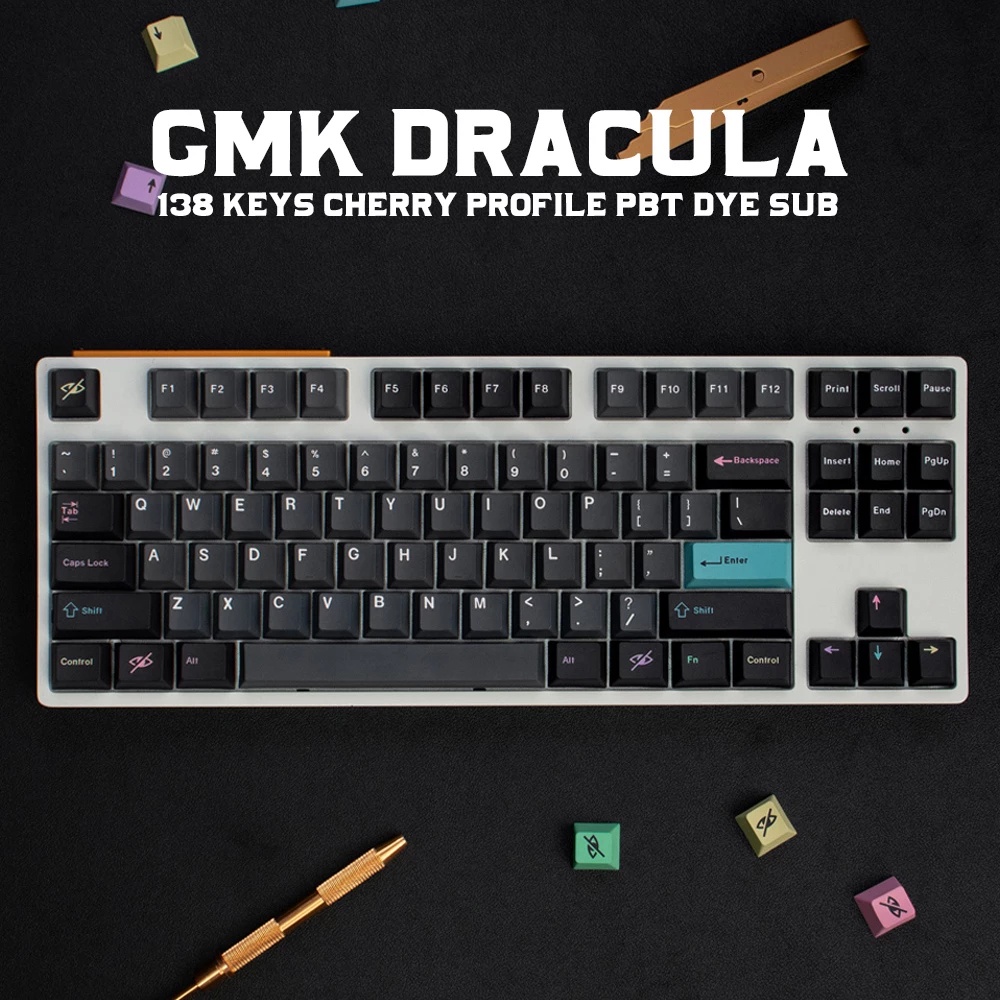 Bàn Phím Cơ PBT 130 Phím GMK Copy Dracula Chất Lượng Cao