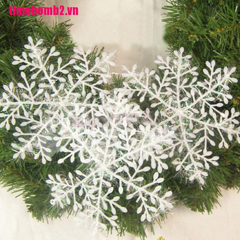 15pcs White Snowflake Ornaments Christmas Tree Decorations Home Festival Décor