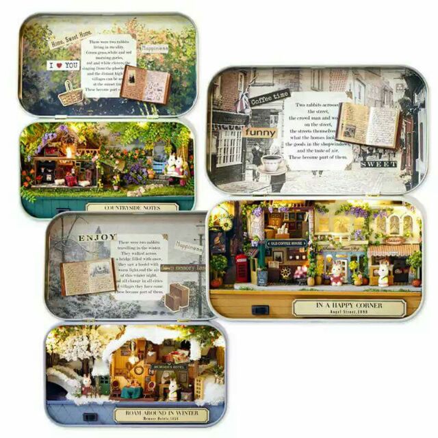 Mô hình nhà gỗ búp bê dollhouse DIY - Q004A Q005A Q006A Box Theatre