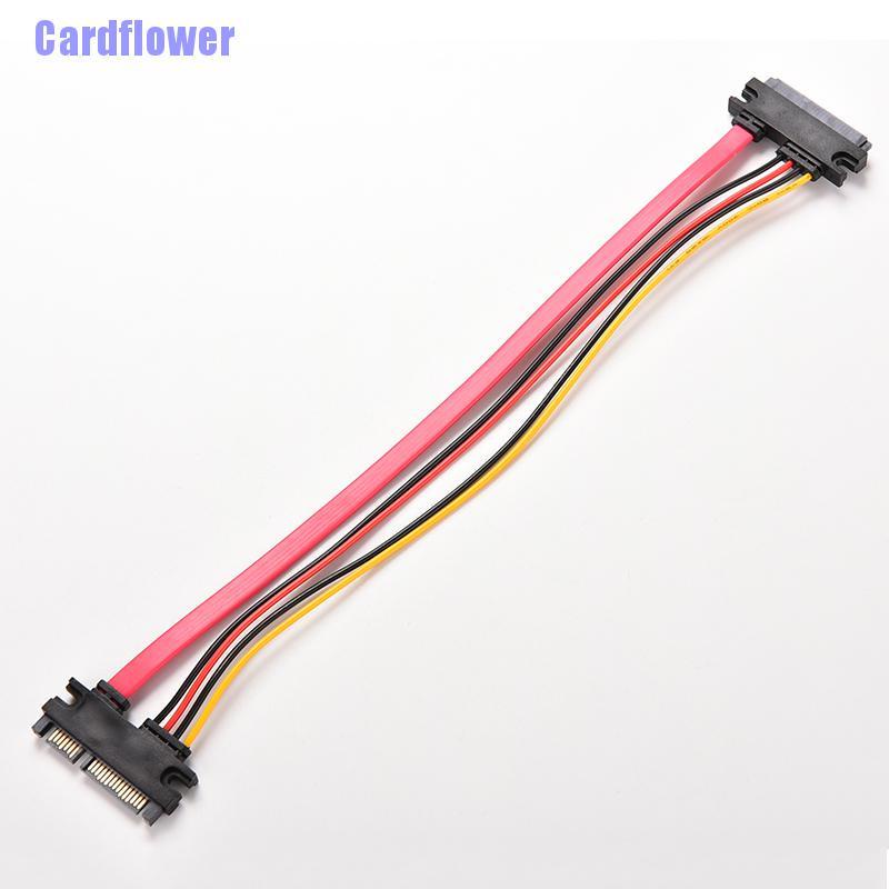 Cardflower  12 Inch Male to Female 7+15 Pin SATA Data HDD Power Combo Extend Extension Cable