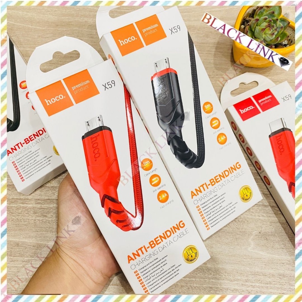 Dây Cáp Sạc HOCO X59 Type C - Micro USB - Dây Cáp Sạc Nhanh Pin Dự Phòng Tai Nghe Bluetooth Không Dây I12 Điện Thoại