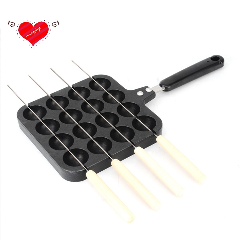 Khuôn Làm Bánh Bạch Tuộc Takoyaki 16 lỗ + 4 xiên