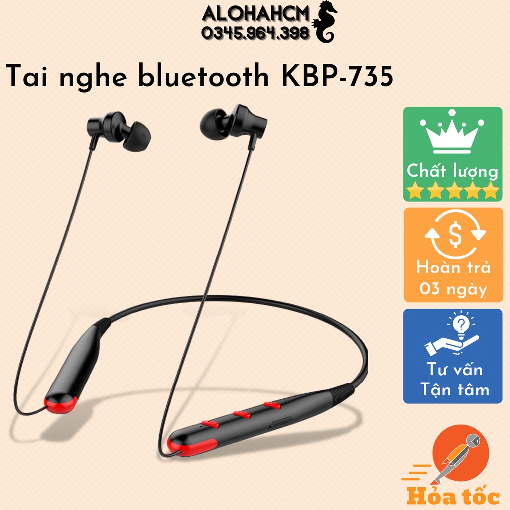 Tai Nghe Thể Thao Cao Cấp Bluetooth 5.0 - KBP-735 100% Chính Hãng - Âm Thanh Sống Động - Hỗ trợ thẻ nhớ - BH 12T