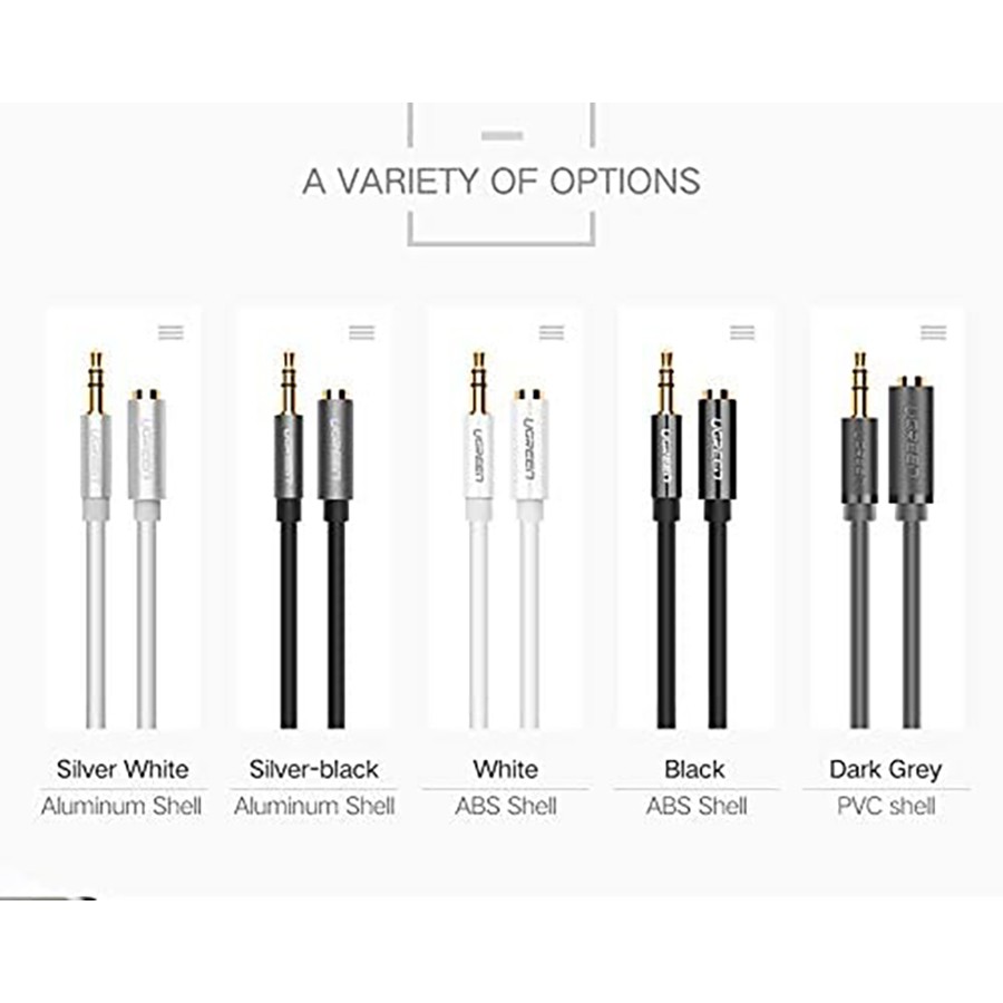 Cáp nối dài loa Ugreen 10782 dài 1m chuẩn Audio 3.5mm chính hãng - Hapustore