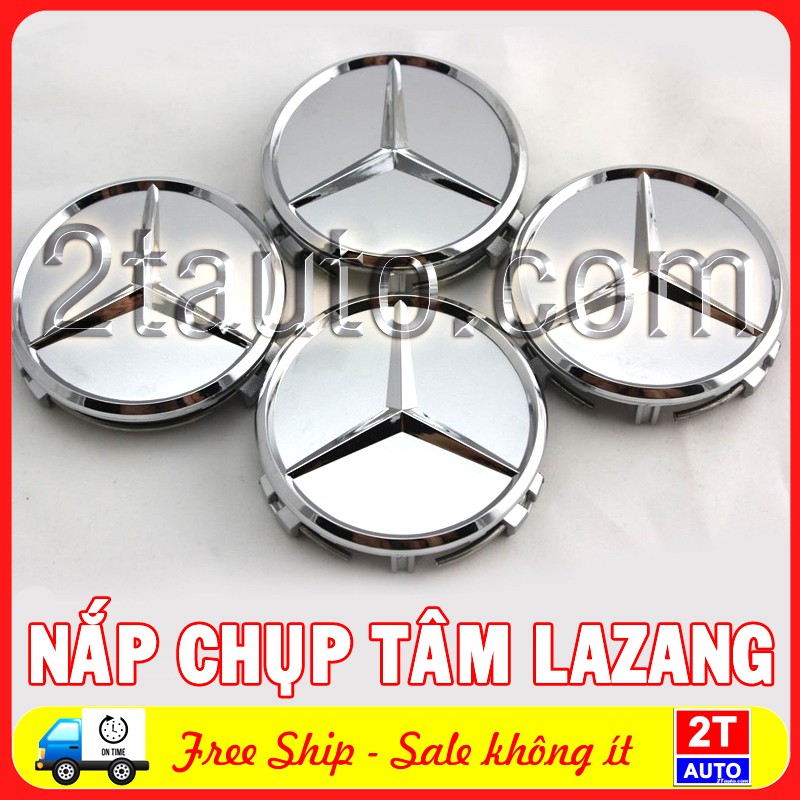 BỘ 4 NẮP CHỤP TÂM LAZANG MÂM XE HƠI Ô TÔ ĐƯỜNG KÍNH 75MM