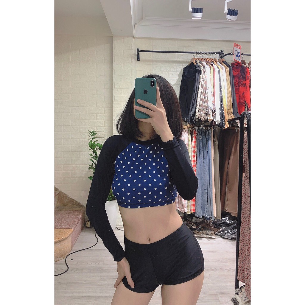 Bikini hai mảnh đẹp họa tiết hoa dài tay- 2 kiểu ( Ảnh chụp thật 100%) | BigBuy360 - bigbuy360.vn