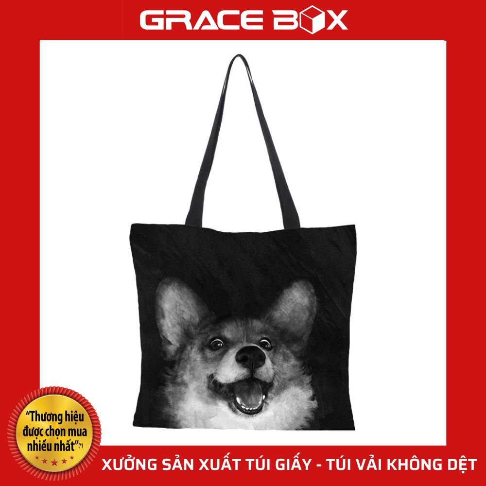 Túi Vải Canvas Bộ Sưu Tập LOVE MEO - Siêu Thị Bao Bì Grace Box