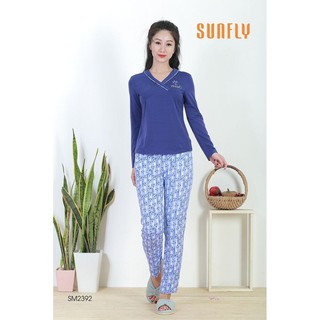 Bộ quần áo mặc nhà SUNFLY thu đông  cao cấp SM2392