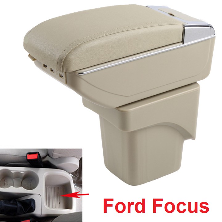 Hộp tỳ tay ô tô Ford Focus tích hợp 7 cổng USB - hàng cao cấp