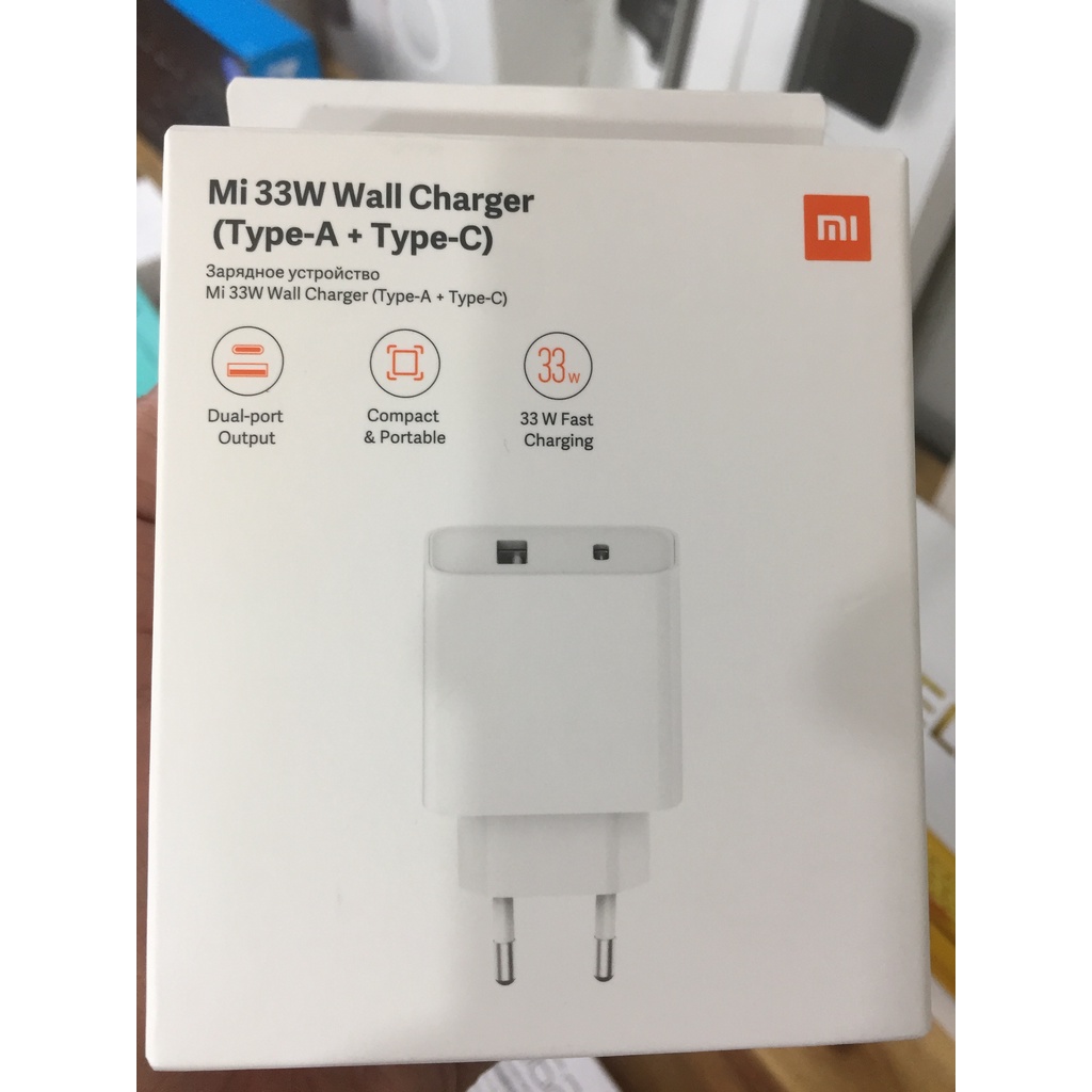 củ sạc 33W Xiaomi 2 cổng sạc Mi AD332EU