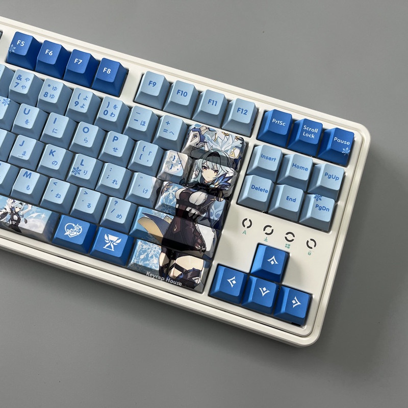 128 phím Eula Keycap Cherry Profile Genshin Impact Anime PBT Dye Sub Bàn phím cơ học Keycap