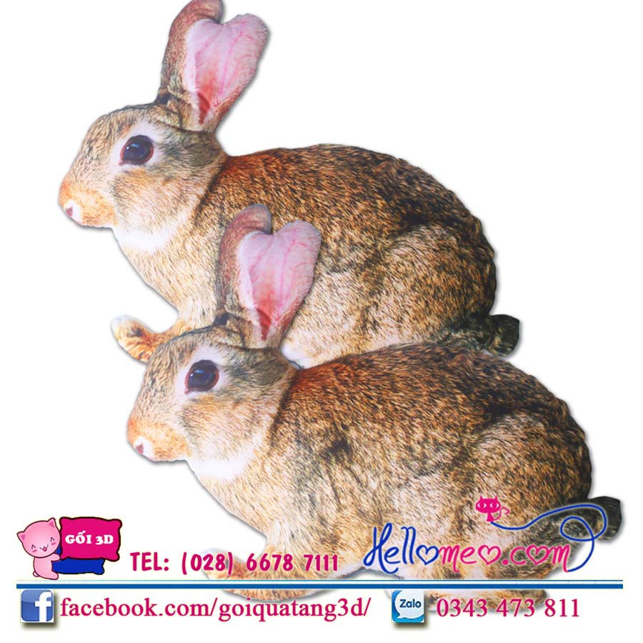 Gối Ôm 3D Hình Con Thỏ