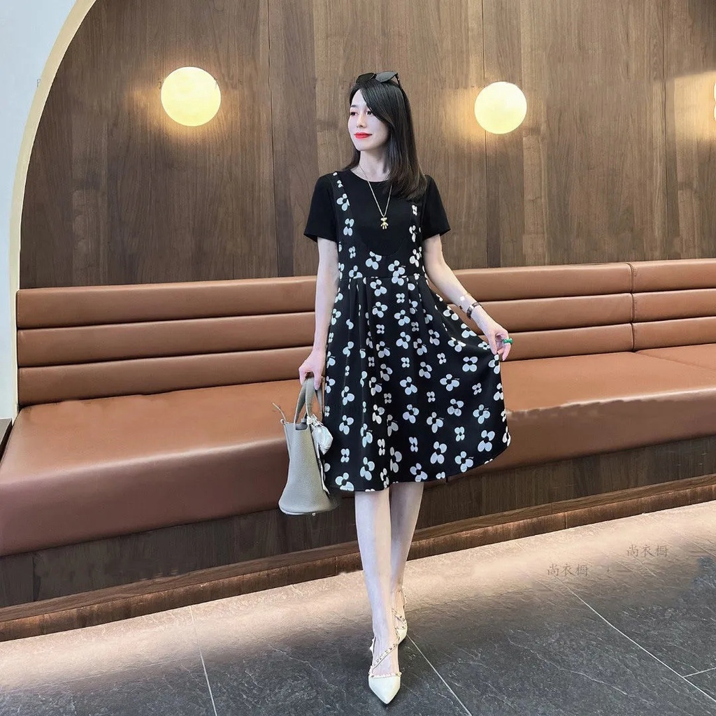 Đầm Tay Ngắn In Hình Trái Tim Có Size Lớn 40-80KG C9346