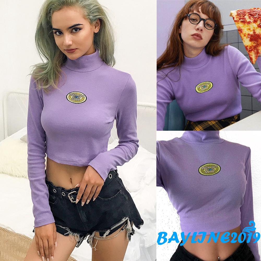 Áo thun nữ dài tay cổ lọ thời trang