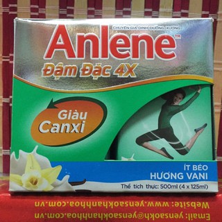 Sữa Enlene đậm đặc ít béo Vani lốc 4 hộp 125ml