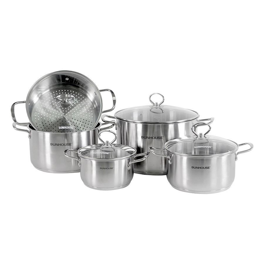 BỘ NỒI INOX 3 ĐÁY SUNHOUSE SH895