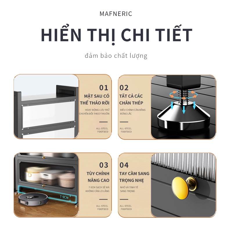🌸NETEL🌸 Kệ nhà bếp Giá để đồ nhà bếp 4tầng Đồ dùng nhà bếp Tủ nhà bếp Kệ để đồ không gian rộng